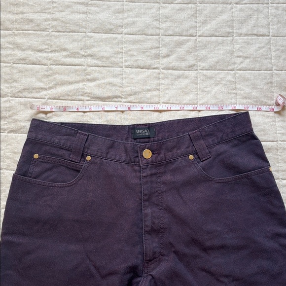 Vintage Versace Men's Dark Purple Pants - Picture 5 of 6